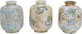 Creative Co-Op Blue & White Decorative Terracotta Vases with Heavy Distressing (Set of 3 Designs) | Amazon (US)