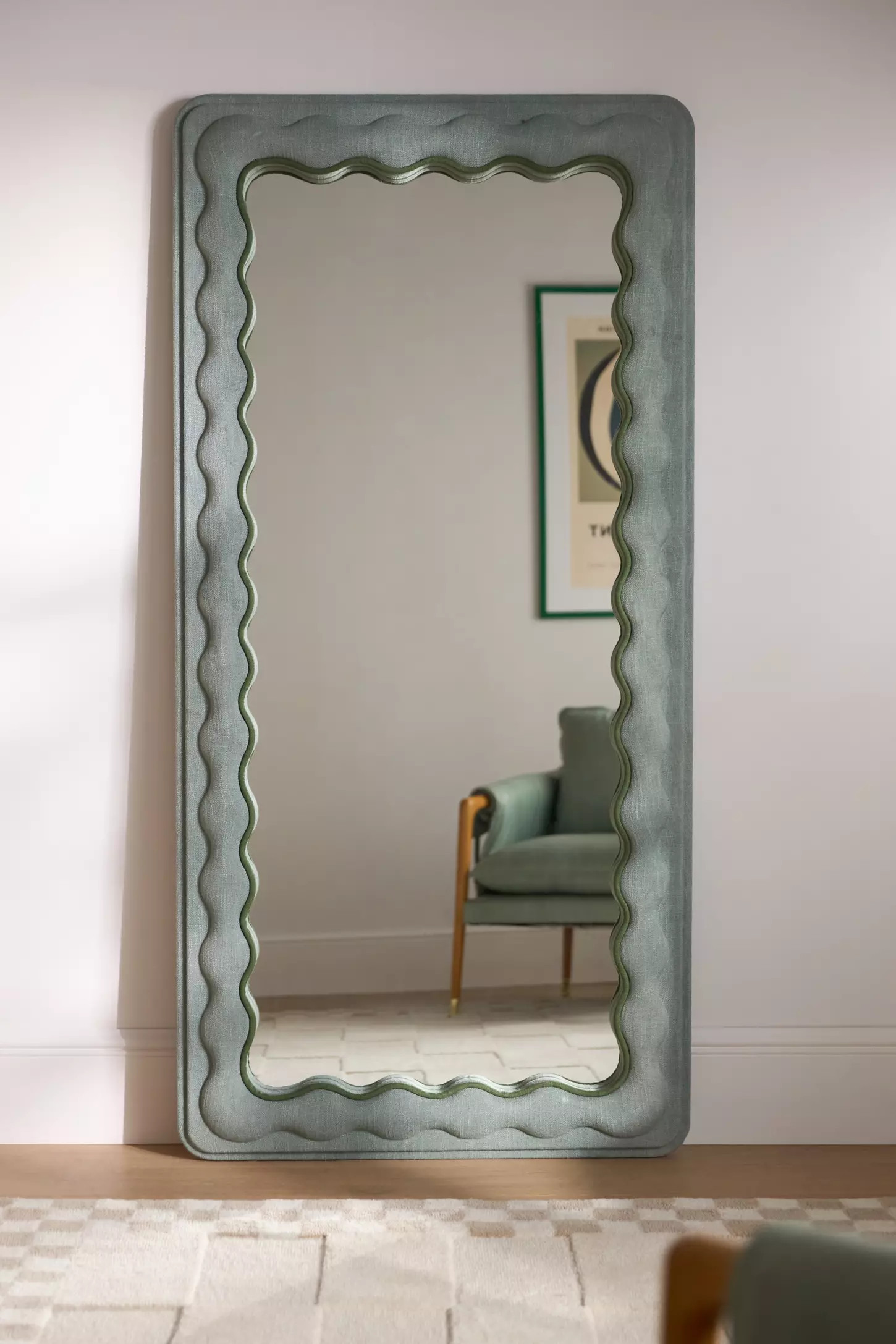 Adrie Upholstered Floor Mirror | Anthropologie (US)