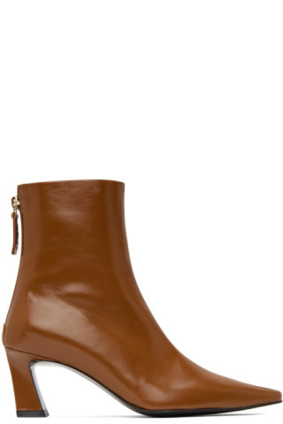 Brown Slim Lined Ankle Boots | SSENSE