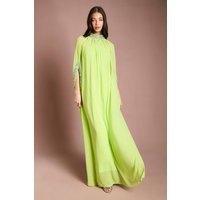 Coast Muse Chiffon Cape Dress, lime | PrettyLittleThing UK
