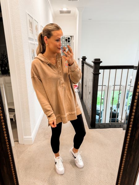 Todays comfy ootd // size small top it’s oversized fit // medium in leggings for a bigger fit during my postpartum phase 

#LTKbump #LTKstyletip #LTKfindsunder100