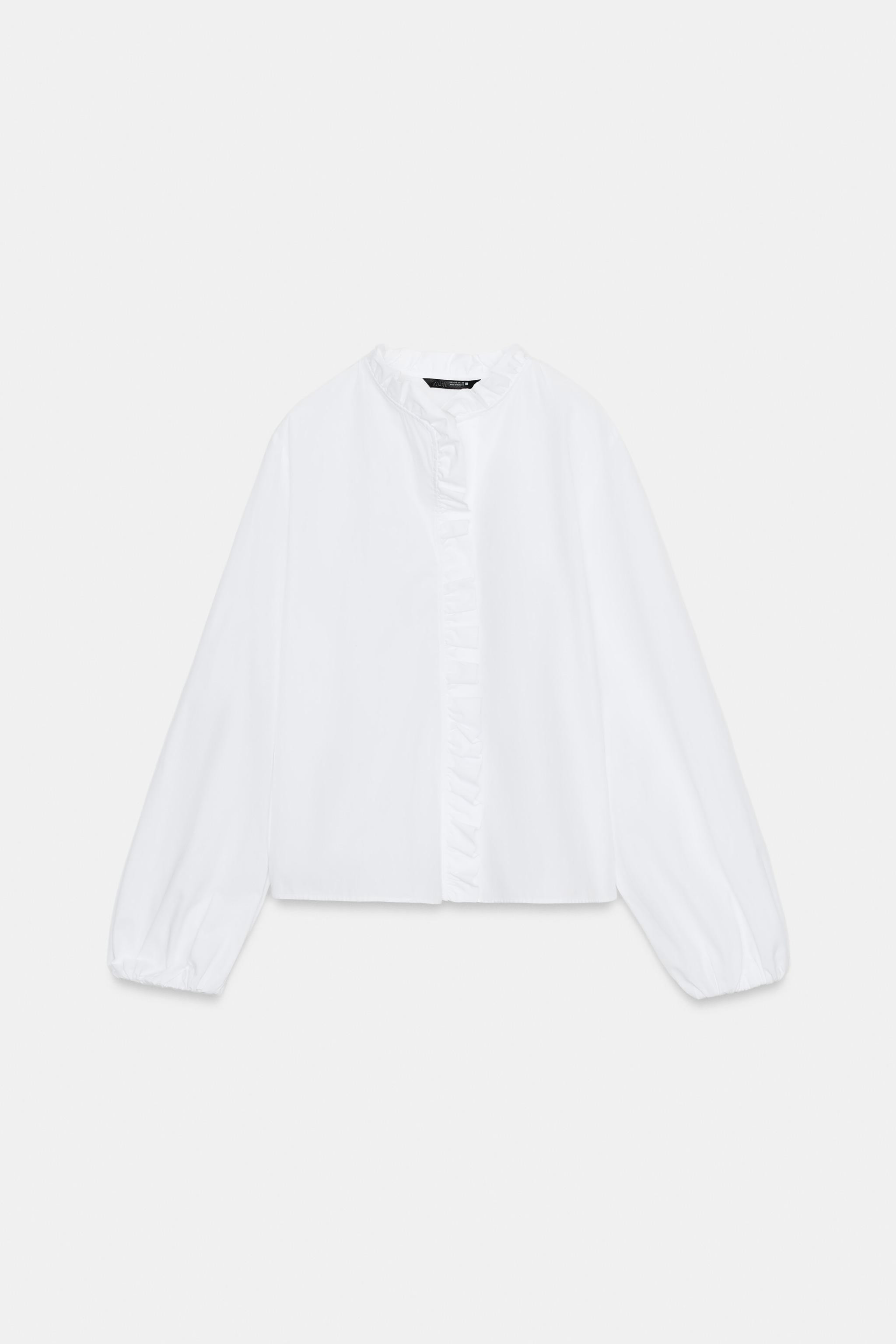 RUFFLED POPLIN BLOUSE | Zara US