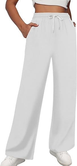Women's Wide Leg Sweatpants High Waisted Yoga Lounge Pants with Pockets S-XL | Amazon (US)