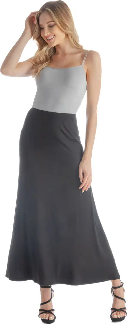 24seven Comfort Apparel Elastic Waist Maxi Skirt | Nordstrom | Nordstrom