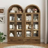 Blotout 75" Tall Arched Kitchen Pantry Storage Cabinet, Farmhouse Wood Pantry Arched Cabinet with... | Walmart (US)
