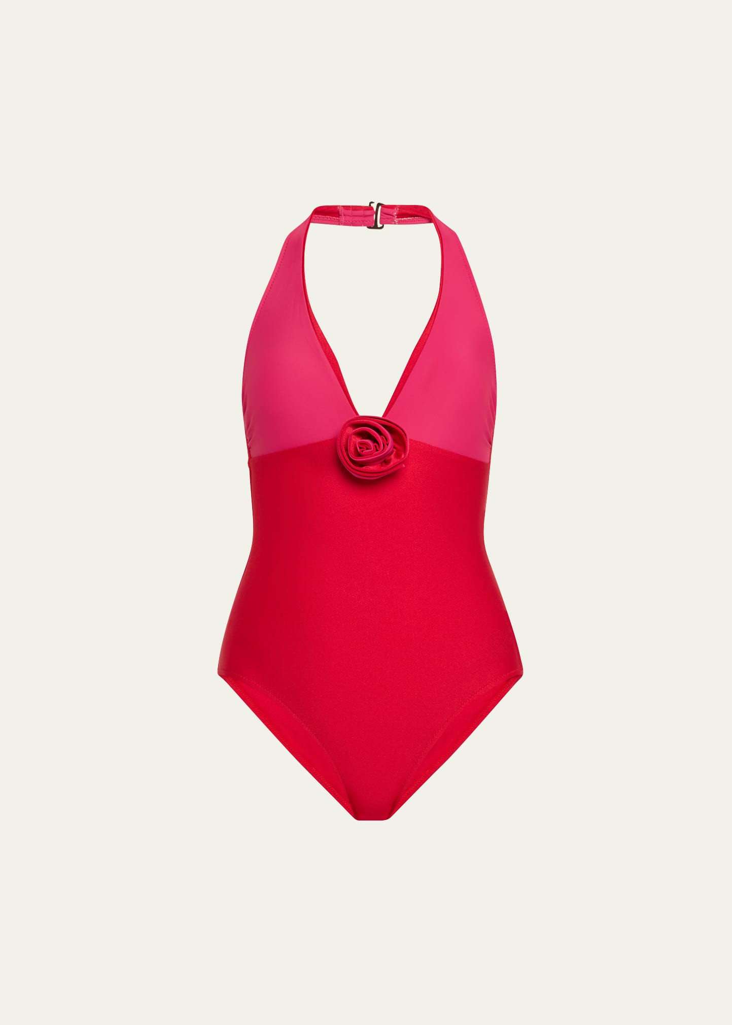 Verandah Rosette Halter One-Piece Swimsuit | Bergdorf Goodman