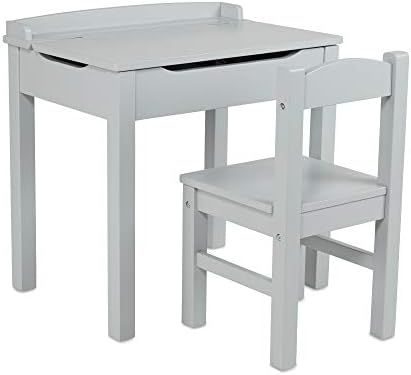 Melissa & Doug Wooden Lift-Top Desk & Chair - Gray , Grey | Amazon (US)