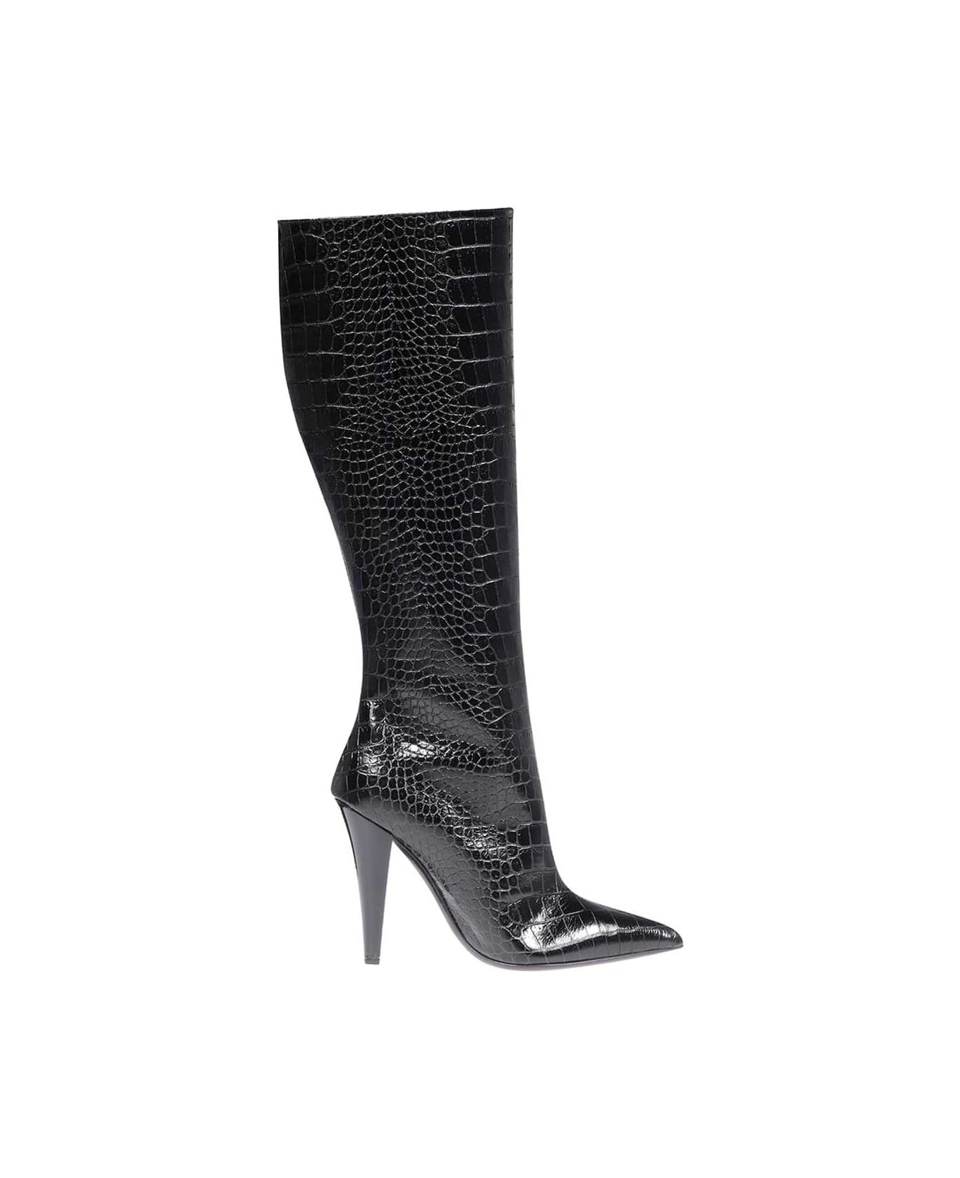 Croco-print Leather Boots | Italist