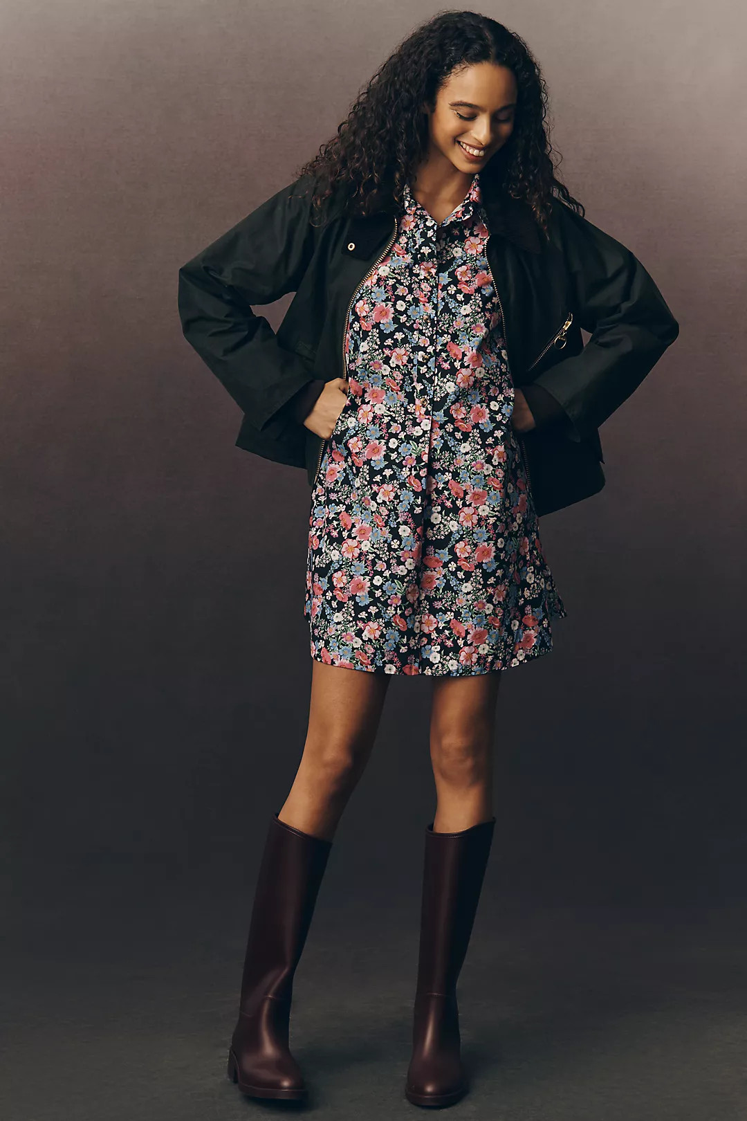 The Pollie Short-Sleeve Swing Tunic Mini Dress | Anthropologie (US)