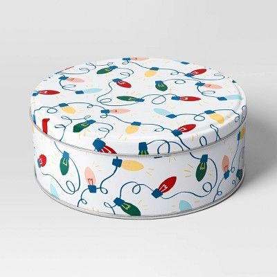 8.25"x8.25" Christmas Round Tin Lights Gift Box - Wondershop™ | Target