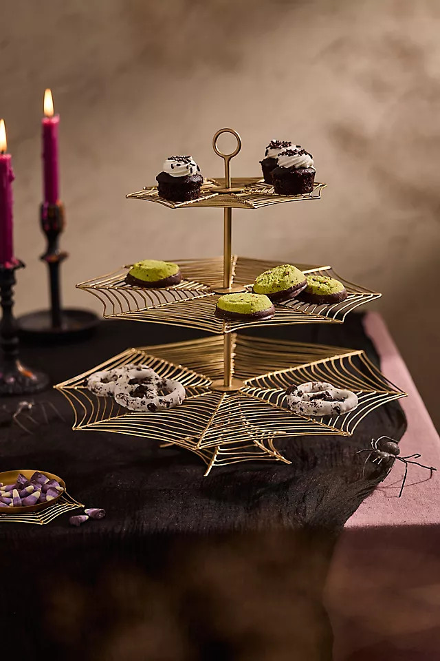Spiderweb Brass Serving Stand at Terrain | Terrain