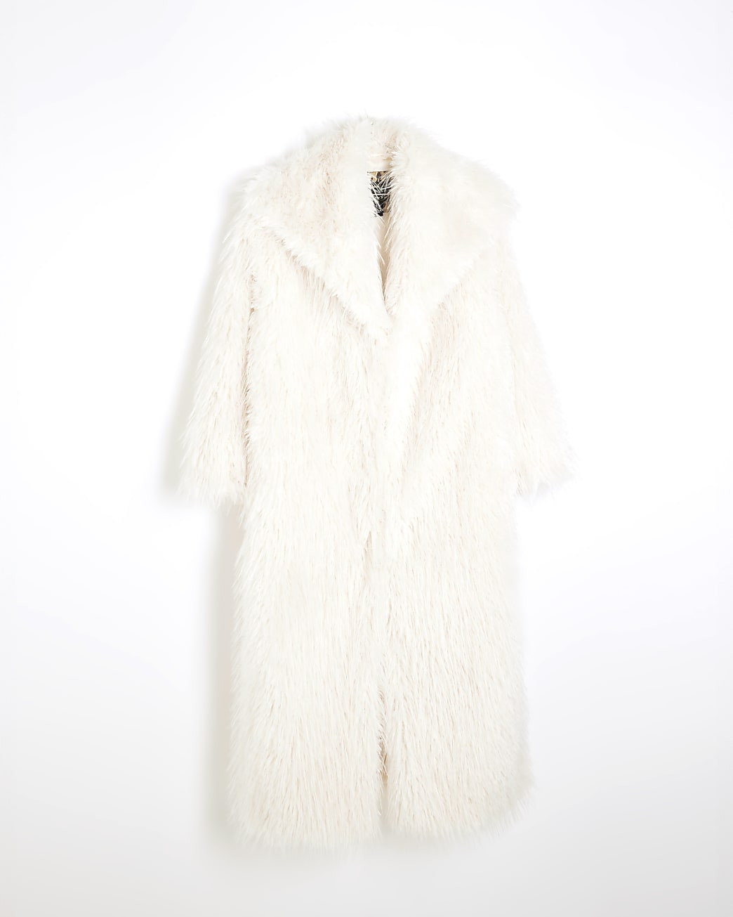 Cream Maxi Shaggy Faux Fur Coat | River Island UK & IE