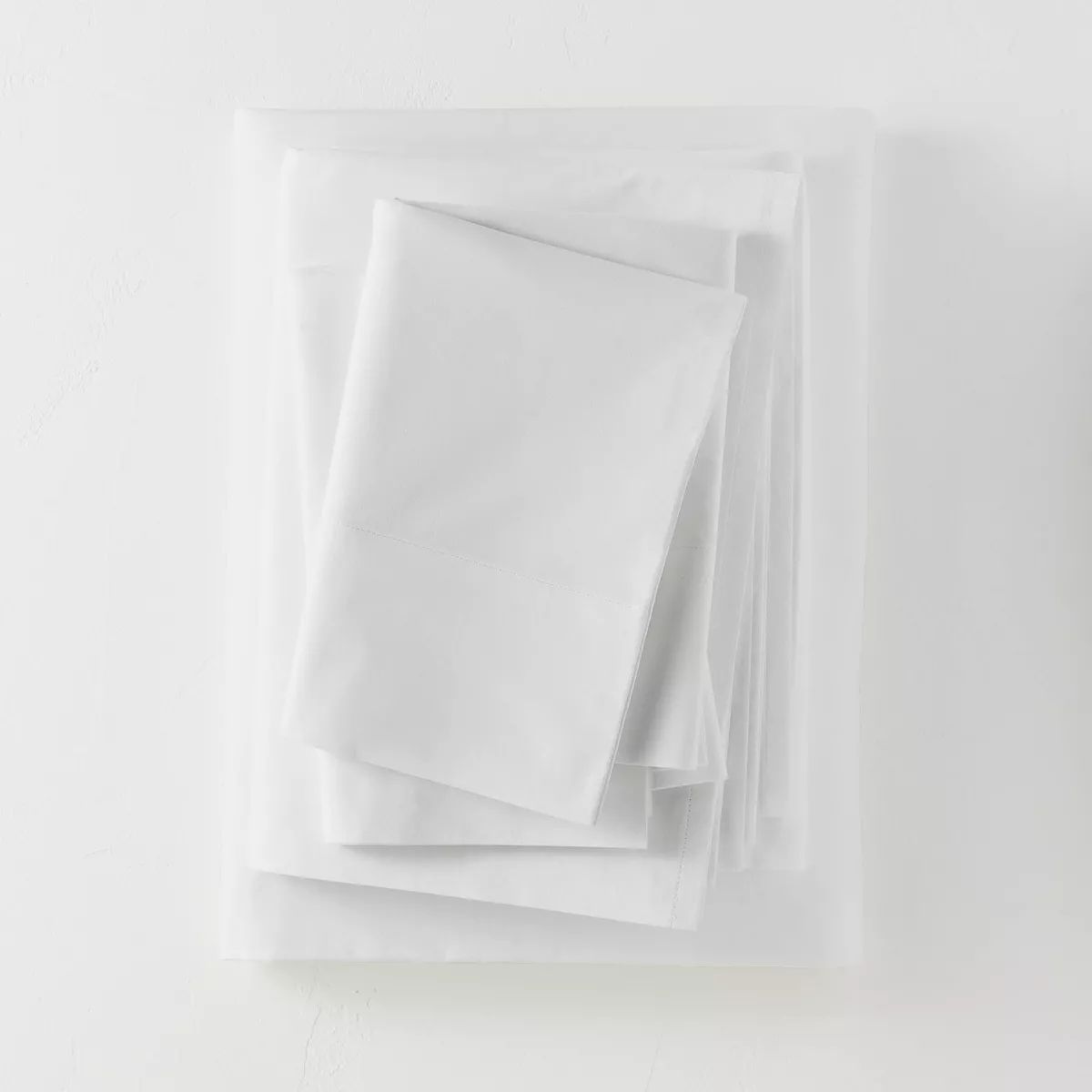 King Washed Supima Percale Solid Sheet Set White - Casaluna™ | Target