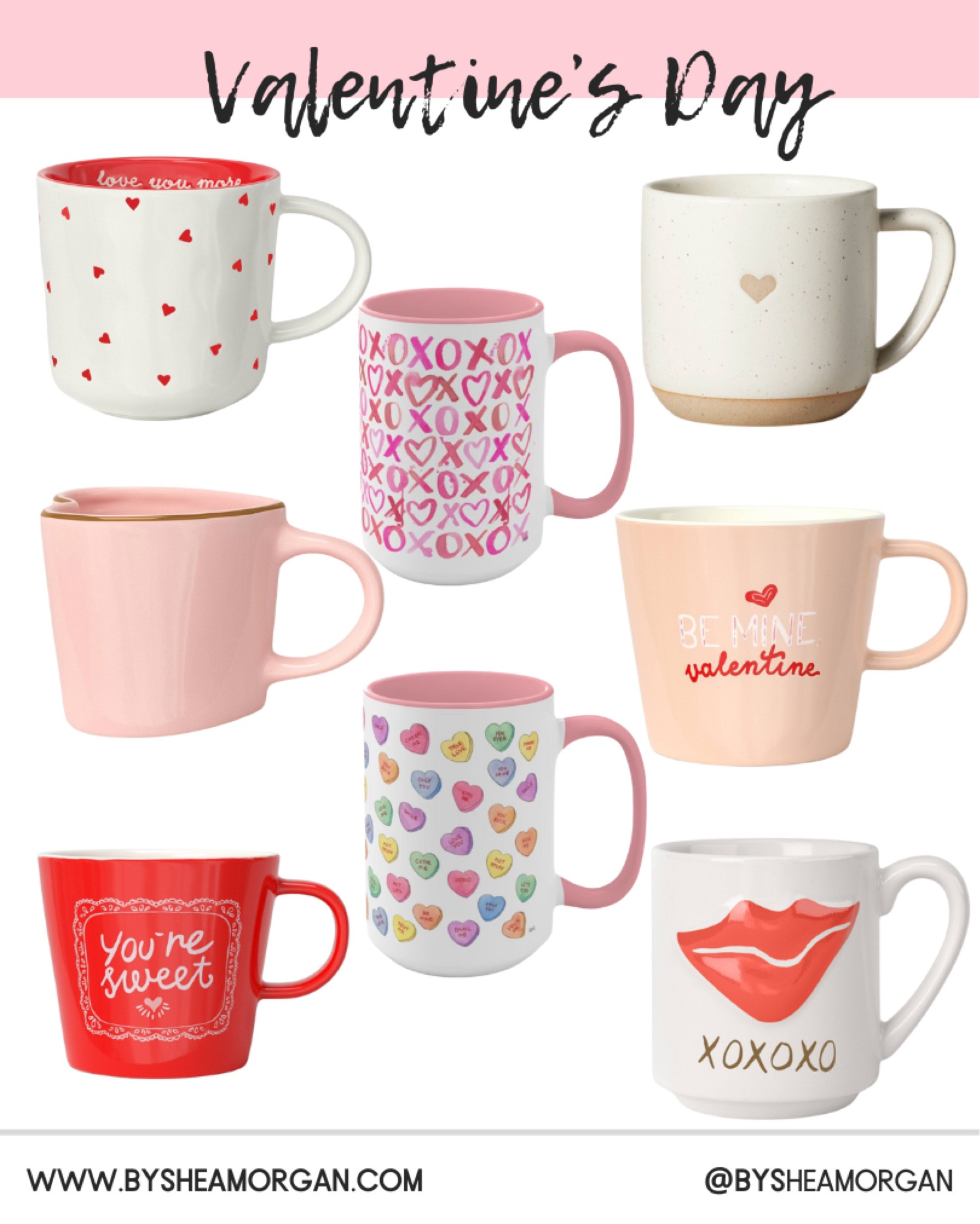 Valentine’s Day coffee cups, heart shaped mug 

#LTKSeasonal