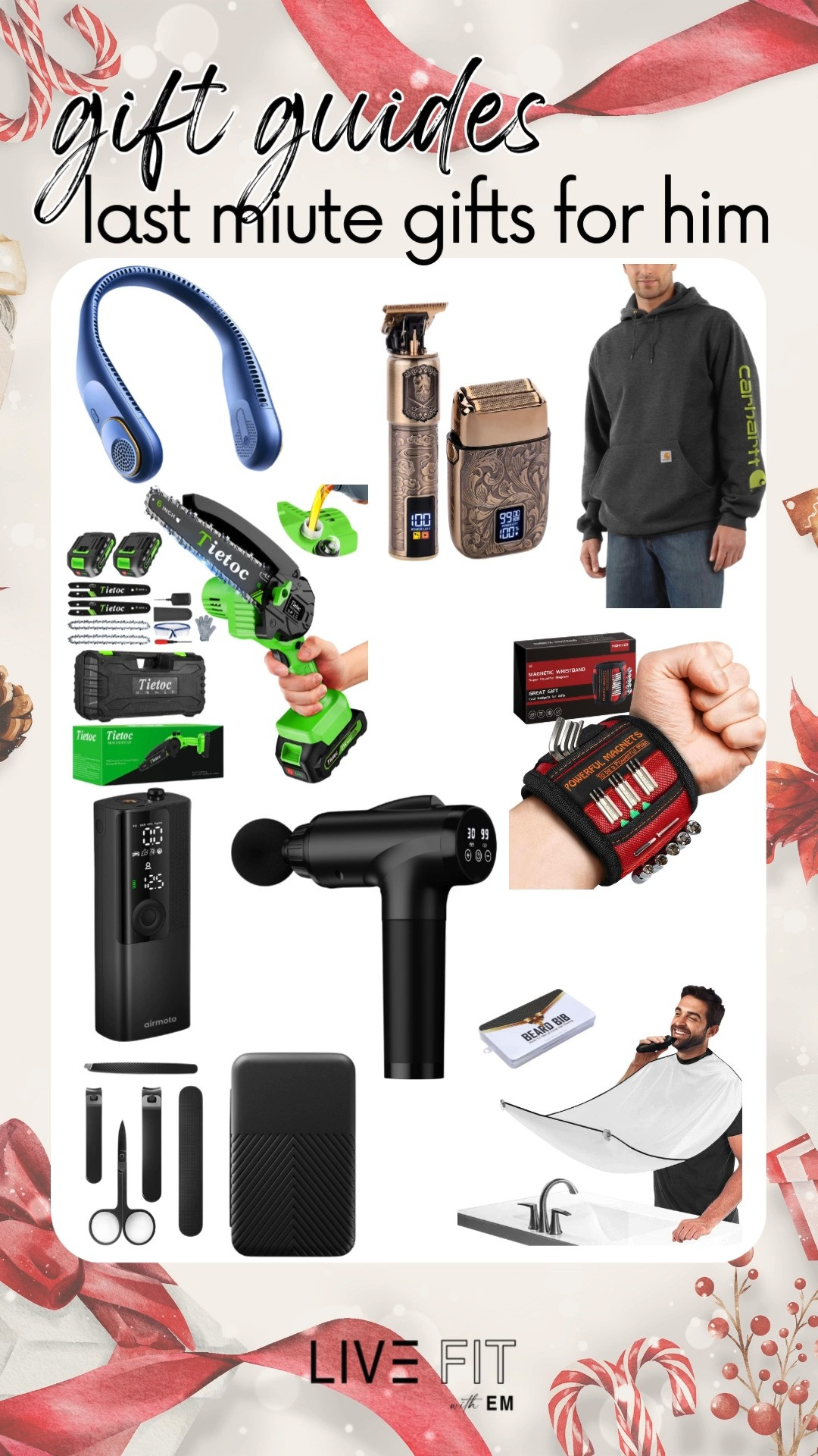 "Time to gift him the ultimate accessories! From a sleek neck fan to a powerful magnetic tool belt, these last-minute gift ideas are perfect for anyone on your list.
#GiftIdeas #LastMinute #TechGadgets #FashionFinds #StockingStuffers #GiftGuide #ChristmasGifts
"									 

 #LTKGiftGuide #LTKHoliday #LTKMens