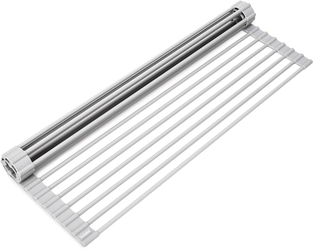Surpahs Over The Sink Multipurpose Roll-Up Dish Drying Rack (Warm Gray, Large - 20.5" x 13.1") | Amazon (US)