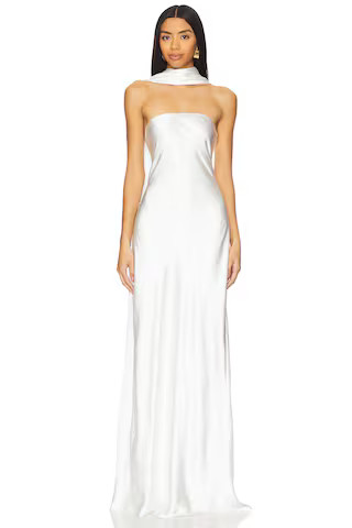Lilia Sash Neck Maxi Dress in Ivory | Revolve Clothing (Global)