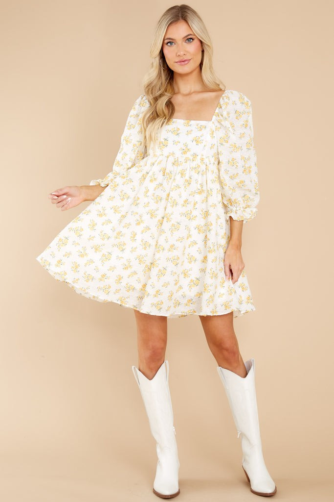 Something's Getting Started Yellow Floral Print Dress | Red Dress 