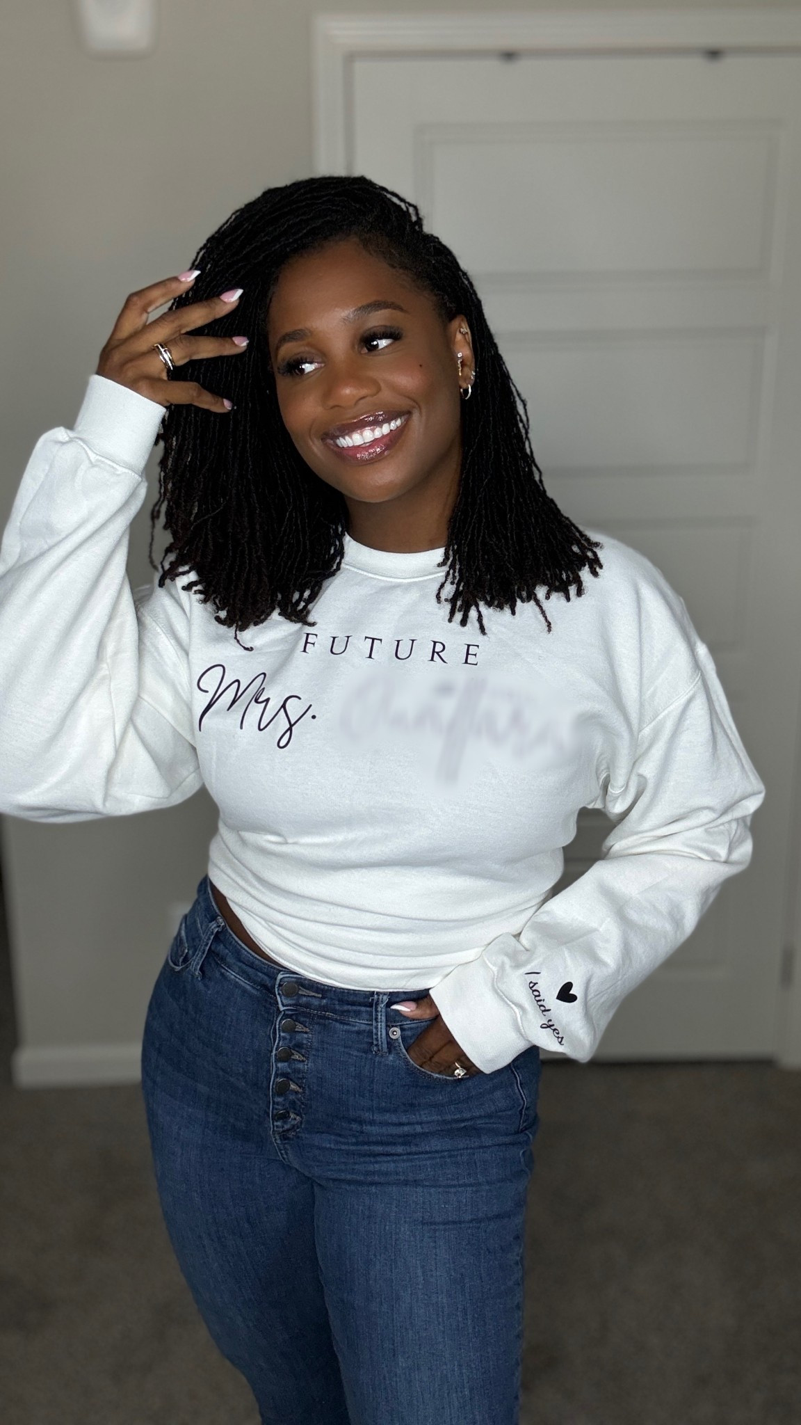 Custom Future Mrs Sweatshirt, Personalized Fiancee Hoodie, I Said Yes! 