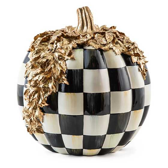 Courtly Check Gold Foliage Pumpkin | MacKenzie-Childs