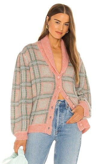 Jeeves Cardigan in Magnolia Pink Plaid | Revolve Clothing (Global)