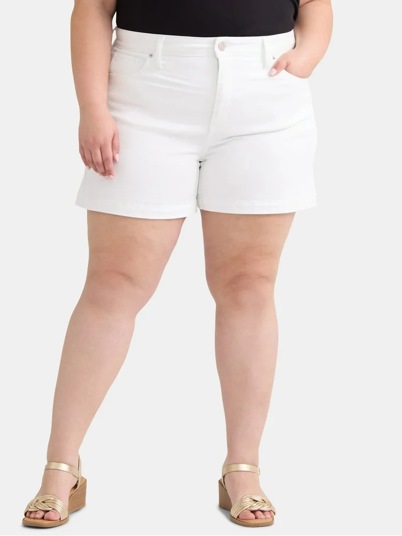 Terra & Sky Women's Plus Size Denim A-line Short, 5" Inseam, Sizes 16W-24W | Walmart (US)