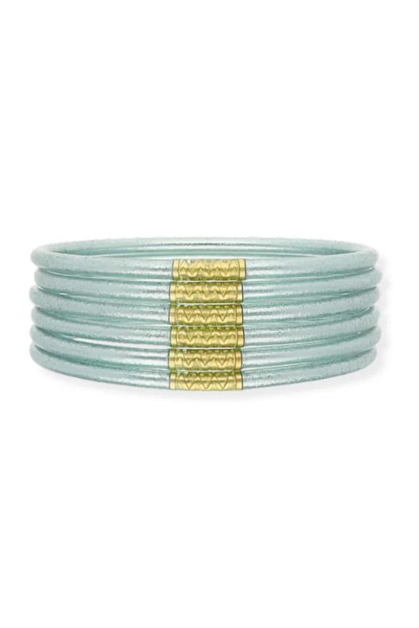 BudhaGirl Mint Lumine All Weather Bangle Bracelet (Set of 6) Mint / Medium | The Willow Tree
