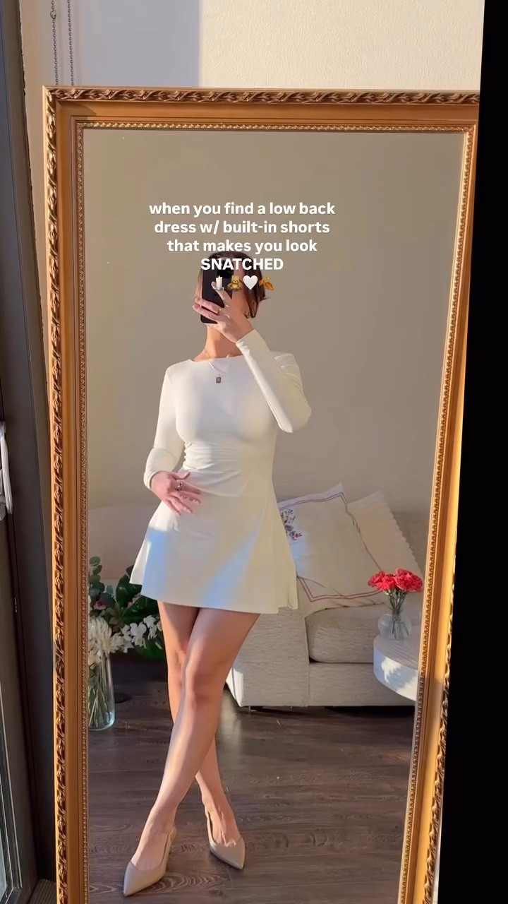 run to get this perfectly SNATCHED dress for fall/winter ⬇️🛍️

it’s the best everyday long sleeve mini dress with built-in shorts (+ POCKETS) underneath! for everything from brunch with the girlies to running errands 🤍 plus it comes in soo many colors

the deets: this dress is a new release from Qinsen ~ get it before it sells out!

price: currently $36.99 on sale

wearing: size small

colors: white, warm taupe

where to buy: amazon

• stretchy
• extra fabric in the hips/bottom area to really cling to & enhance your curves!
• boat neckline detail
• double-lined fabric (so bra is optional)
• not see-through!

🏷️ amazon fashion favorites, amazon finds, fall fashion, low back mini dress, long sleeve open back dresses, everyday outfit, easy ootd, comfy style, old money, coconut girl, coastal granddaughter aesthetic, girly inspo, pinterest girly aesthetic, trendy fashion summer 2024, qinsen, amazon haul, pilates princess, that girl fashion, it girl vibes
#qinsen #amazonfashion #amazonfashionfinds #amazonmusthaves #amazonfavorites #amazonfinds2024 #amazonfinds2025 #minidresses #girlyinspo #thatgirlfashion #thatgirllifestyle #itgirlaesthetic #fallfashion #easyoutfitideas #comfyoutfits #affordabledress #ltkvideo 

#LTKCyberWeek #LTKFindsUnder50 #LTKWatchNow