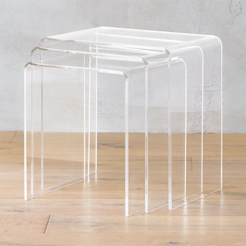 3-Piece Peekaboo Acrylic Nesting Table SetCB2 Exclusive  | In stock and ready for delivery to ZIP... | CB2
