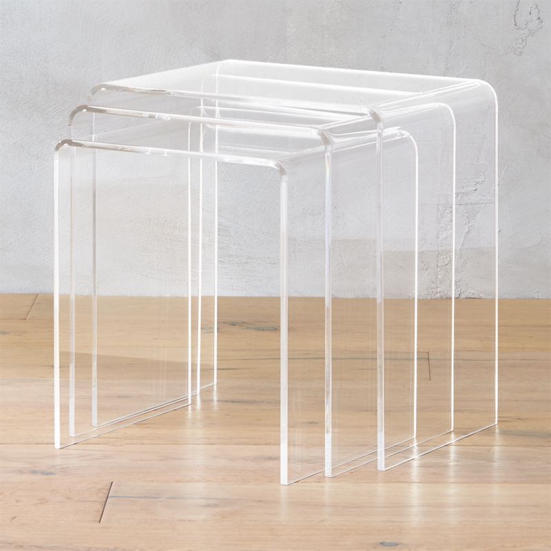 3-Piece Peekaboo Acrylic Nesting Table Set + Reviews | CB2 | CB2