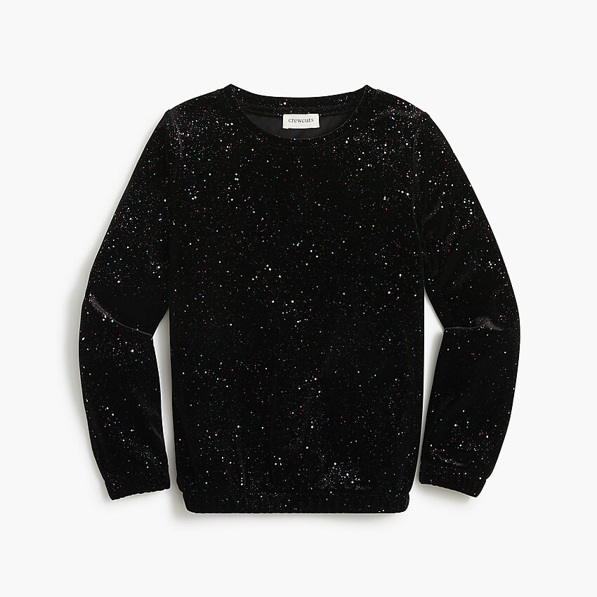 Girls' long-sleeve glitter puff-sleeve top | J.Crew Factory