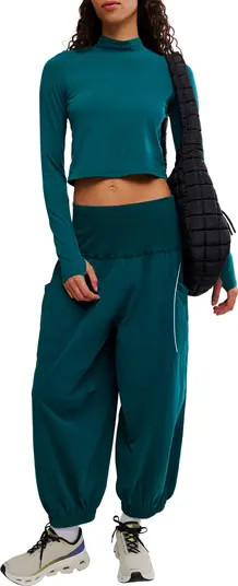 Up in the Air Crop Cotton Blend T-Shirt & Sweatpants Set | Nordstrom