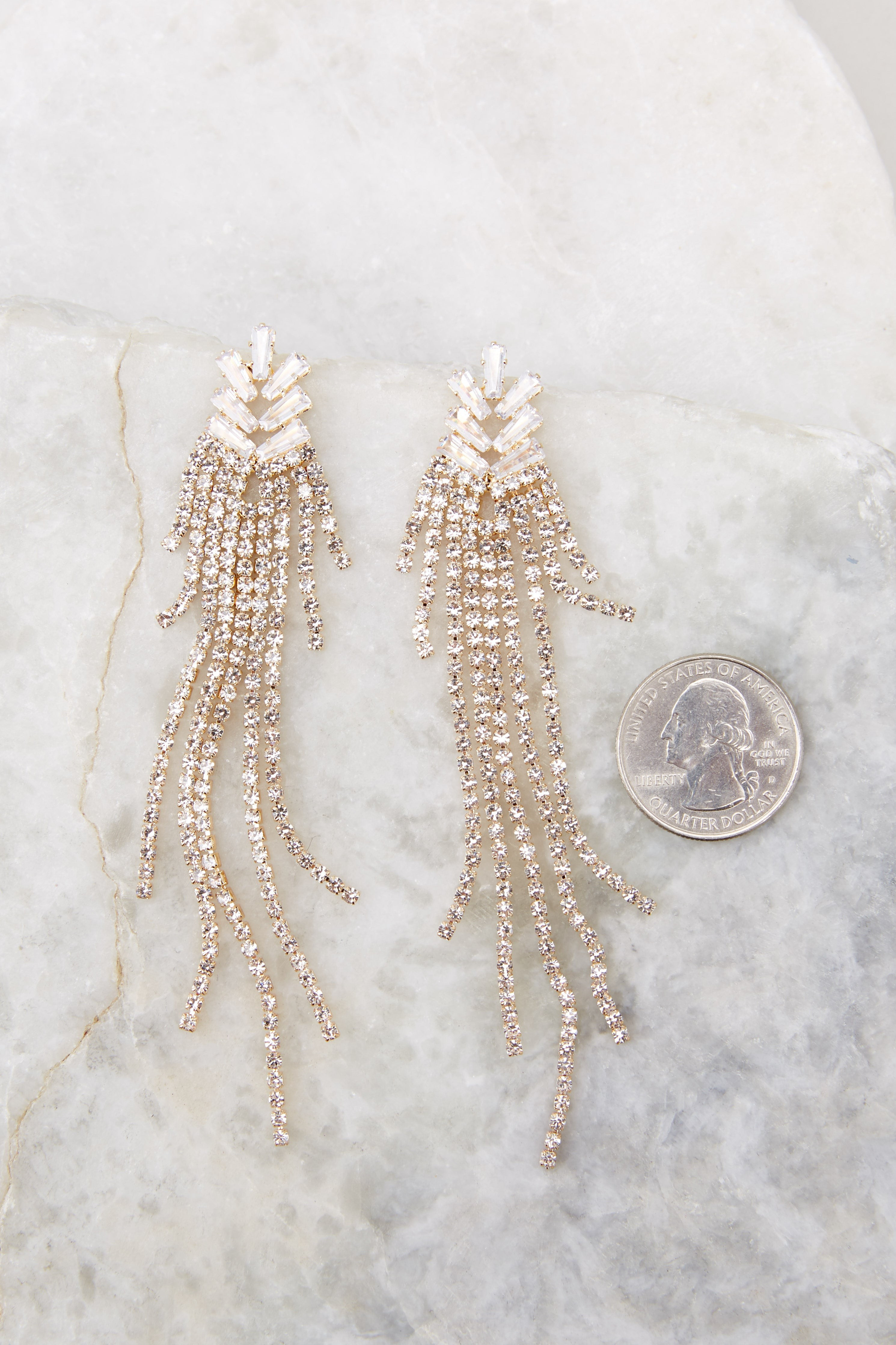 Touch Of Elegance Gold Earrings | Red Dress 