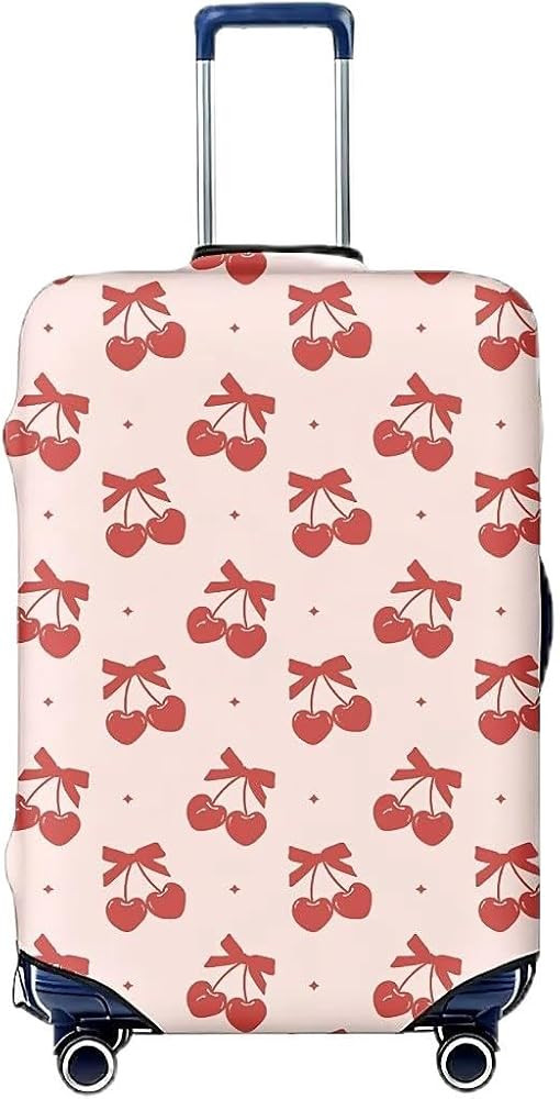 Amazon.com | Travel Luggage Cover Red Cherry Bows, High Elasticity Washable Travel Baggage Protec... | Amazon (US)