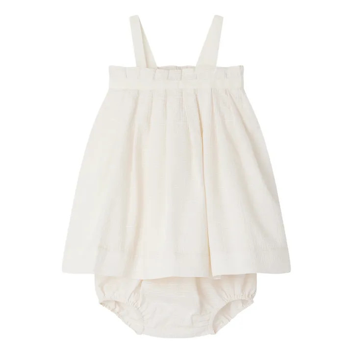 Flossie Waffle Dress | Ecru | Smallable