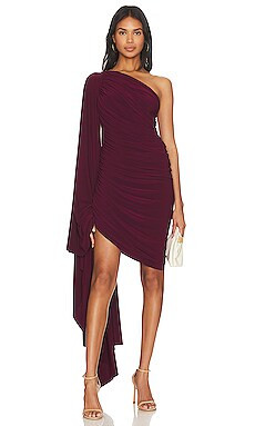 Norma Kamali Diana Mini Dress W/ Sleeve in Plum from Revolve.com | Revolve Clothing (Global)