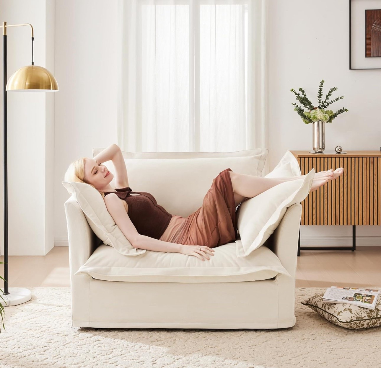 $20 off 🎉

Chenille Oversized Accent Chair, 49” W Big Comfy Modular Cloud Chair, Cozy Armchair for Living Room, Bedroom, Family Room, Reading Nook, Cover Removable, Cream

#LTKHome #LTKSaleAlert