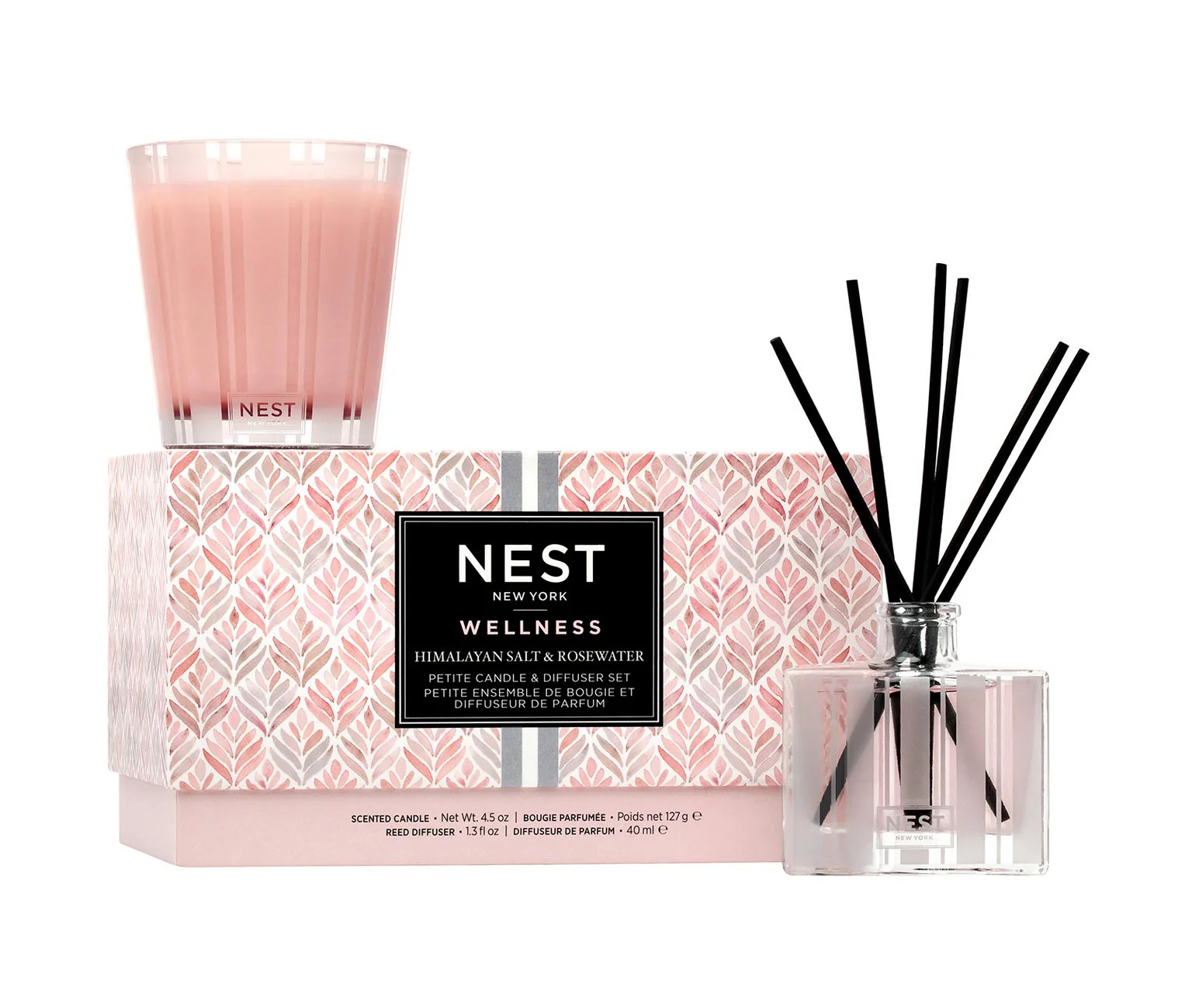 Himalayan Salt &amp; Rosewater Petite Candle &amp; Diffuser Set | NEST Fragrances