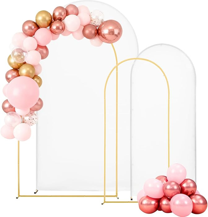 VEVOR Arch Backdrop Stand, Set of 2, 7.2 ft and 6 ft, Stable Structure, Easy Assembly, Gold Metal... | Amazon (US)