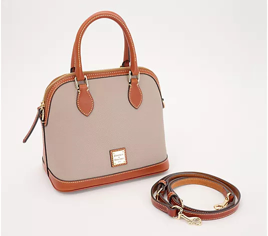 Dooney & Bourke Pebble Leather Satchel with Crossbody | QVC