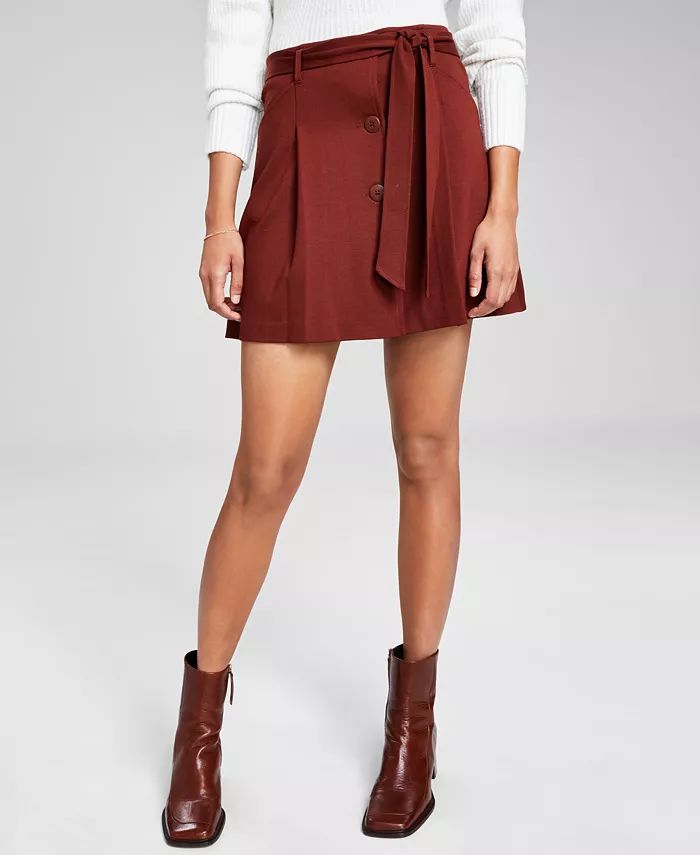 Women's Button-Front Mini Skirt | Macy's