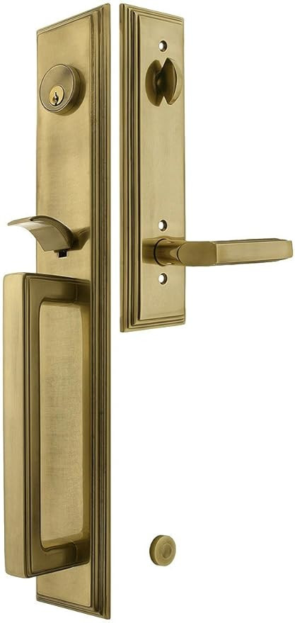 Melrose Style Tubular Handleset in Antique Brass with Left Hand Milano Levers and A 2 3/8" Backse... | Amazon (US)