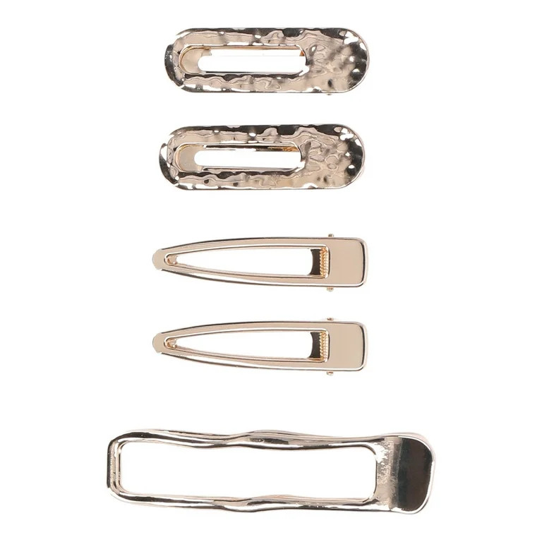 Time and Tru Women’s Hair Clip Set, 5 Pack, Gold-Tone | Walmart (US)