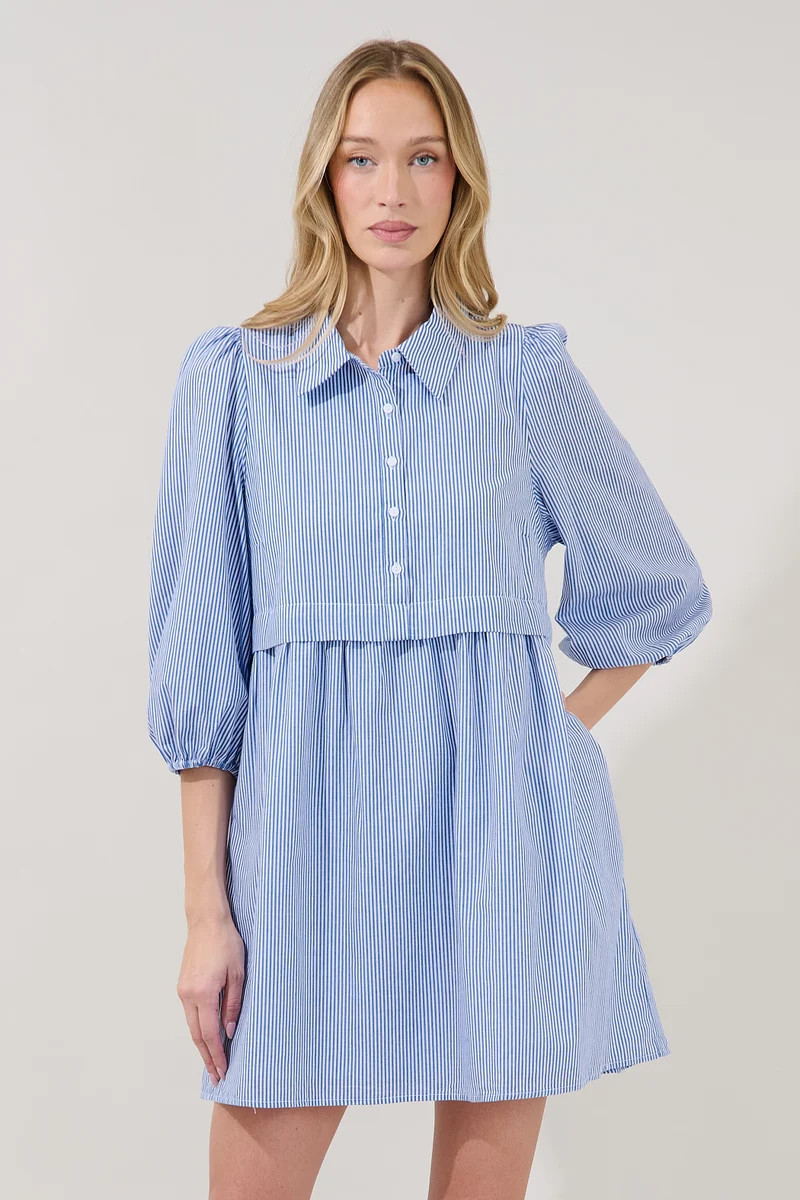 Jurane Long Sleeve Mini Dress Stripe | Sugarlips