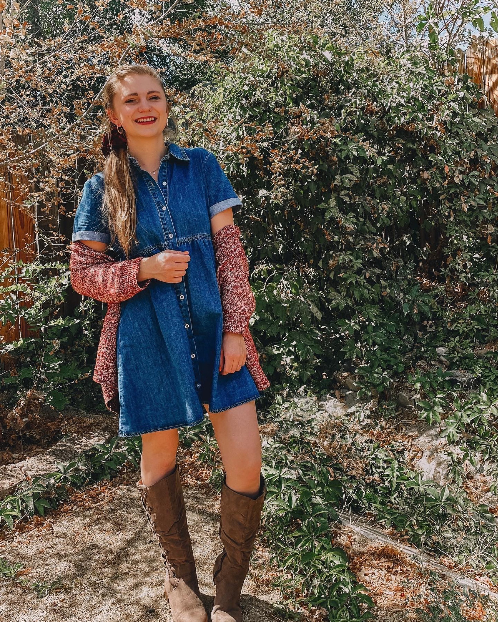 Denim dresses for fall!! 
So cute styled with tall boots and a cardigan. TTS and nursing friendly 

#LTKbump #LTKSeasonal #LTKstyletip