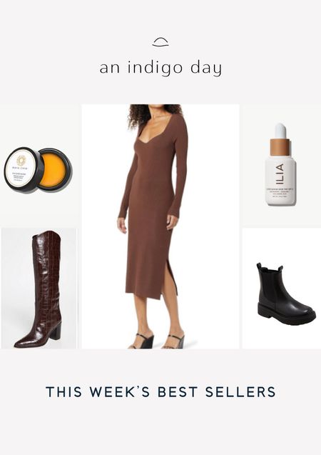 This weeks best sellers according to Indigoers. Some beauty picks from the credo sale. Boots from shopbop sale and target. Plus the best midi dress for fall 

#LTKstyletip #LTKfindsunder100 #LTKfindsunder50