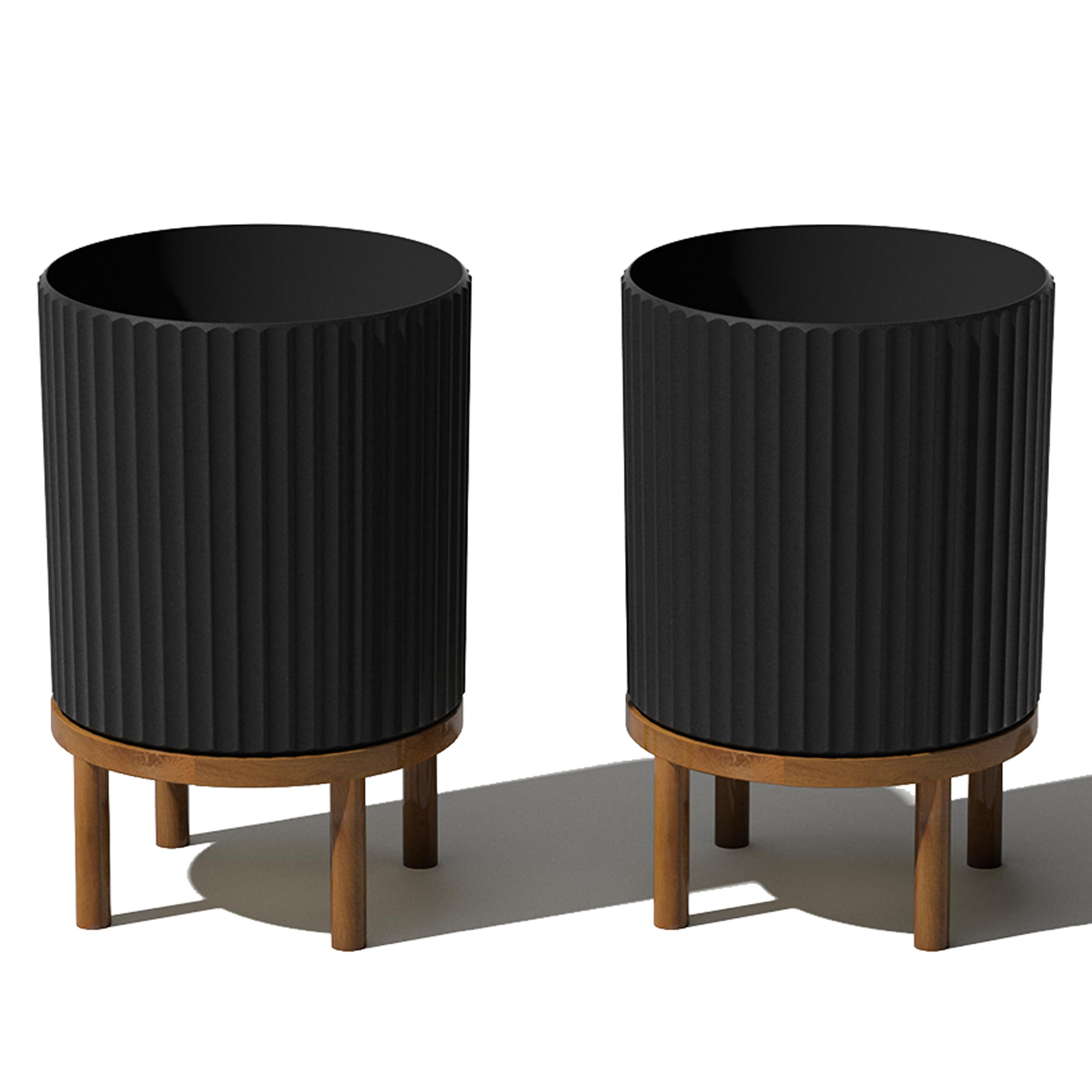 Veradek Demi Series Round Planter w/Stand for Porch/Patio | Durable Plastic-Stone Composite & Woo... | Amazon (US)