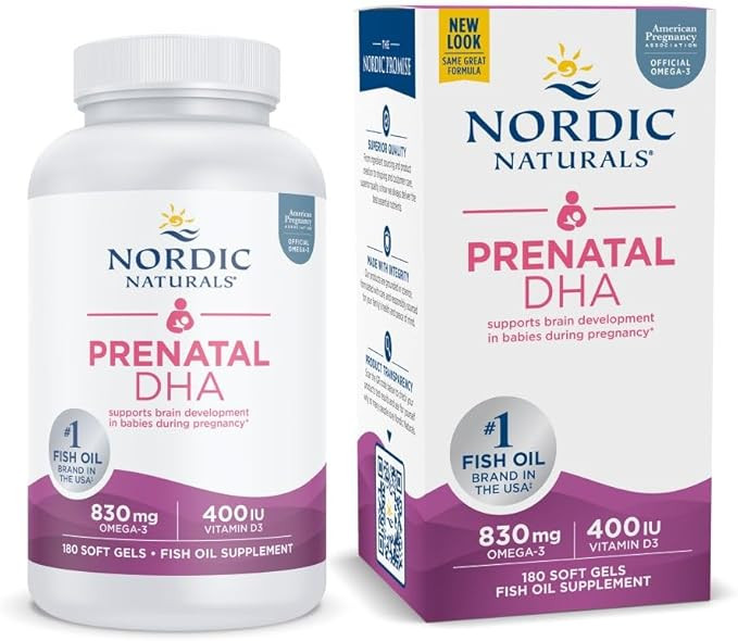 Nordic Naturals Prenatal DHA, Unflavored - 180 Soft Gels - 830 mg Omega-3 + 400 IU Vitamin D3 - S... | Amazon (US)