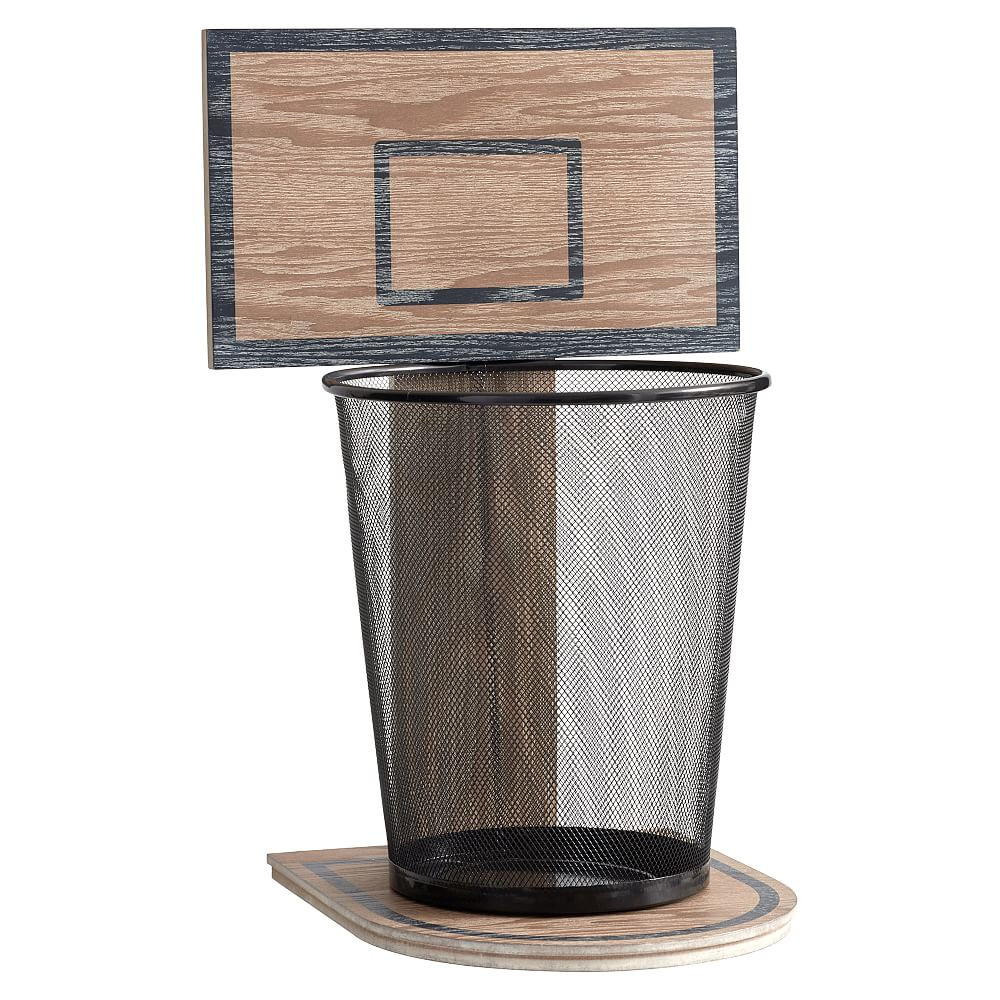Basketball Hoop Trashcan, Smoked Gray | Pottery Barn Teen