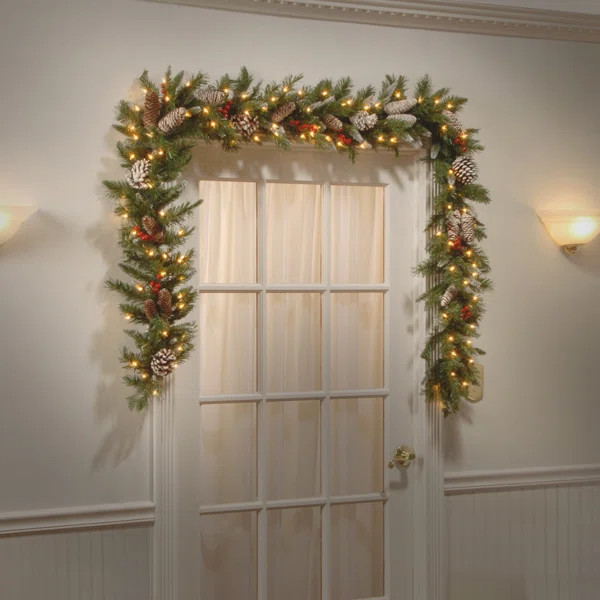 Kellogg 108'' in. Lighted Faux Garland | Wayfair North America